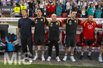 31.05.2026, Fussball Freundschafts-Länderspiele 3.Spieltag, Deutschland - Finnland, in der Mewa-Arena Mainz, Singen die Nationalhymne mit, v.li: Bundestrainer Julian Nagelsmann (Deutschland), Co-Trainer Benjamin Hübner (Deutschland), Co-Trainer Alfred Schreuder (Deutschland), Mads Buttgereit (Assistenztrainer), Torwarttrainer Andreas Kronenberg (Deutschland) , 