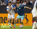 31.05.2026, Fussball Freundschafts-Länderspiele 3.Spieltag, Deutschland - Finnland, in der Mewa-Arena Mainz, v.li: Leo Walta (Finnland) gegen Florian Wirtz (Deutschland) 