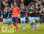 31.05.2026, Fussball Freundschafts-Länderspiele 3.Spieltag, Deutschland - Finnland, in der Mewa-Arena Mainz, Torwart Oliver Baumann (Deutschland), Maximilian Beier (Deutschland), Joshua Kimmich (Deutschland), Nico Schlotterbeck (Deutschland) nach dem Spiel.