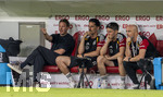 31.05.2026, Fussball Freundschafts-Länderspiele 3.Spieltag, Deutschland - Finnland, in der Mewa-Arena Mainz,  v.li: Bundestrainer Julian Nagelsmann (Deutschland), Co-Trainer Benjamin Hübner (Deutschland), Co-Trainer Benjamin Glück (Deutschland), Co-Trainer Alfred Schreuder (Deutschland), 