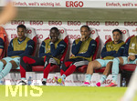 31.05.2026, Fussball Freundschafts-Länderspiele 3.Spieltag, Deutschland - Finnland, in der Mewa-Arena Mainz, Ersatzbank, v.li:  Malick Thiaw (Deutschland), Antonio Rüdiger (Deutschland), Leroy Sane (Deutschland), Nadiem Amiri (Deutschland), 