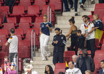 31.05.2026, Fussball Freundschafts-Länderspiele 3.Spieltag, Deutschland - Finnland, in der Mewa-Arena Mainz, Zoe Käppele, Freundin von Lennart Karl (Deutschland) mit Trikot Nr.25 von ihrem Freund auf der Tribüne.