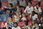 31.05.2026, Fussball Freundschafts-Länderspiele 3.Spieltag, Deutschland - Finnland, in der Mewa-Arena Mainz, mitte: Sina Groß, Ehefrau von Pascal Groß (Deutschland) auf der Tribüne. oben links: Lena, Frau von Bundestrainer Julian Nagelsmann (Deutschland) auf der Tribüne, mit Maximilian, Sohn von Nagelsmann, und Tochter. rechts oben: Mathea Fischer, Freundin von Leon Goretzka (Deutschland) (ACHTUNG SPERRE: DIESES BILD NUR FÜR AGENTUR-INTERNE ZWECKE, KEINE VERÖFFENTLICHUNG IN MEDIEN OHNE GENEHMIGUNG!)