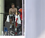 01.06.2026, Fussball, DFB-Nationalmannschaft Deutschland, letztes Training vor Abreise nach USA zur WM 2026, am DFB-Campus in Frankfurt am Main.     Joshua Kimmich (Deutschland) auf dem Rad