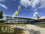 01.06.2026, Fussball, DFB-Nationalmannschaft Deutschland, letztes Training vor Abreise nach USA zur WM 2026, am DFB-Campus in Frankfurt am Main. Aussenansicht Verwaltungsgebäude des Campus.  Aussengelände 