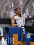 01.06.2026, Fussball, DFB-Nationalmannschaft Deutschland, letztes Training vor Abreise nach USA zur WM 2026, am DFB-Campus in Frankfurt am Main. Leroy Sane (Deutschland) zieht sein Shirt aus.