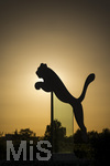 12.06.2026, Herzogenaurach in Bayern. Headquarter der Sportartikelfirma Puma SE am Unternehmenssitz in Herzogenaurach. An der Strasse auf dem Kreisverkehr steht der springende Puma, das Logo und Wahrzeichen der börsennotierten Weltfirma. (Bildbearbeitung) 