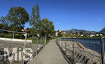 17.06.2026, am Hopfensee bei Füssen im Allgäu, große Baustelle an der Seepromendae, für Radler wird ein Fahrradweg direkt auf Stelzen in den See ans Ufer gebaut.