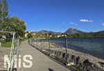 17.06.2026, am Hopfensee bei Füssen im Allgäu, große Baustelle an der Seepromendae, für Radler wird ein Fahrradweg direkt auf Stelzen in den See ans Ufer gebaut.