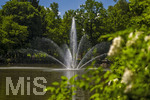 24.06.2026,  Kurpark in Bad Wörishofen (Bayern), Der Springbrunnen im See 