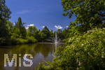 24.06.2026,  Kurpark in Bad Wörishofen (Bayern), Der Springbrunnen im See 