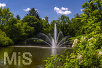 24.06.2026,  Kurpark in Bad Wörishofen (Bayern), Der Springbrunnen im See 
