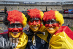 25.06.2026, Fussball Weltmeisterschaft 2026 in den USA, 3.Spieltag Gruppe E, Ecuador - Deutschland, im MetLife Stadium (New York/New Jersey, East Rutherford), Deutsche Fans mit den Landesfarben geschminkt.