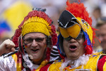 25.06.2026, Fussball Weltmeisterschaft 2026 in den USA, 3.Spieltag Gruppe E, Ecuador - Deutschland, im MetLife Stadium (New York/New Jersey, East Rutherford), Deutsche Fans im Stadion mit einem Equadorianischen gut gelaunten Vogel. 