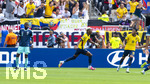 25.06.2026, Fussball Weltmeisterschaft 2026 in den USA, 3.Spieltag Gruppe E, Ecuador - Deutschland, im MetLife Stadium (New York/New Jersey, East Rutherford), Torjubel Nilson ANGULO (mitte, Equador), li: Antonio Rüdiger (Deutschland) steht fassungslos da.