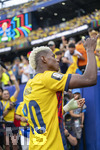 25.06.2026, Fussball Weltmeisterschaft 2026 in den USA, 3.Spieltag Gruppe E, Ecuador - Deutschland, im MetLife Stadium (New York/New Jersey, East Rutherford), v.li: Nilson ANGULO (Equador),  Schlussjubel