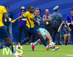 25.06.2026, Fussball Weltmeisterschaft 2026 in den USA, 3.Spieltag Gruppe E, Ecuador - Deutschland, im MetLife Stadium (New York/New Jersey, East Rutherford),  re: David Raum (Deutschland) gegen John YEBOAH (Equador) 