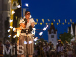 26.06.2026,  Frundsbergfest Mindelheim 2026, ein bekanntes Historisches-Fest im Unterallgäu mit tausenden Mitwirkenden. Die Kreisstadt Mindelheim kehrt für eine Woche ins Mittelalter zurück und feiert ihre historische Geschichte. Am ersten Freitag ist Stimmungsvolles Altstadtfest und Lagerleben in den Gassen und Strassen der Innenstadt angesagt. Feuershow am Marienplatz. 