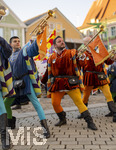 27.06.2026,  Frundsbergfest Mindelheim 2026, ein bekanntes Historisches-Fest im Unterallgäu mit tausenden Mitwirkenden. Die Kreisstadt Mindelheim kehrt für eine Woche ins Mittelalter zurück und feiert ihre historische Geschichte. Stimmungsvolles Altstadtfest und Lagerleben in den Gassen und Strassen. Fahnenschwinger Sbandieratori Sansepolcro, aus Italien am Marienplatz