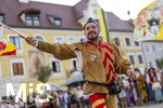 27.06.2026,  Frundsbergfest Mindelheim 2026, ein bekanntes Historisches-Fest im Unterallgäu mit tausenden Mitwirkenden. Die Kreisstadt Mindelheim kehrt für eine Woche ins Mittelalter zurück und feiert ihre historische Geschichte. Stimmungsvolles Altstadtfest und Lagerleben in den Gassen und Strassen. Fahnenschwinger Sbandieratori Sansepolcro, aus Italien am Marienplatz
