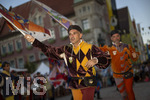27.06.2026,  Frundsbergfest Mindelheim 2026, ein bekanntes Historisches-Fest im Unterallgäu mit tausenden Mitwirkenden. Die Kreisstadt Mindelheim kehrt für eine Woche ins Mittelalter zurück und feiert ihre historische Geschichte. Stimmungsvolles Altstadtfest und Lagerleben in den Gassen und Strassen. Fahnenschwinger Sbandieratori Sansepolcro, aus Italien am Marienplatz