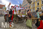 28.06.2026,  Frundsbergfest Mindelheim 2026, ein bekanntes Historisches-Fest im Unterallgäu mit tausenden Mitwirkenden. Die Kreisstadt Mindelheim kehrt für eine Woche ins Mittelalter zurück und feiert ihre historische Geschichte. Am heutigen Sonntag zieht sich der Historische Festzug durch die geschmückte Altstatdt.