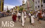 28.06.2026,  Frundsbergfest Mindelheim 2026, ein bekanntes Historisches-Fest im Unterallgäu mit tausenden Mitwirkenden. Die Kreisstadt Mindelheim kehrt für eine Woche ins Mittelalter zurück und feiert ihre historische Geschichte. Am heutigen Sonntag zieht sich der Historische Festzug durch die geschmückte Altstatdt. 