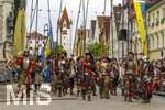 28.06.2026,  Frundsbergfest Mindelheim 2026, ein bekanntes Historisches-Fest im Unterallgäu mit tausenden Mitwirkenden. Die Kreisstadt Mindelheim kehrt für eine Woche ins Mittelalter zurück und feiert ihre historische Geschichte. Am heutigen Sonntag zieht sich der Historische Festzug durch die geschmückte Altstatdt. 