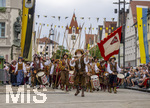 28.06.2026,  Frundsbergfest Mindelheim 2026, ein bekanntes Historisches-Fest im Unterallgäu mit tausenden Mitwirkenden. Die Kreisstadt Mindelheim kehrt für eine Woche ins Mittelalter zurück und feiert ihre historische Geschichte. Am heutigen Sonntag zieht sich der Historische Festzug durch die geschmückte Altstatdt.  