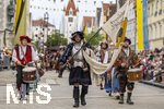 28.06.2026,  Frundsbergfest Mindelheim 2026, ein bekanntes Historisches-Fest im Unterallgäu mit tausenden Mitwirkenden. Die Kreisstadt Mindelheim kehrt für eine Woche ins Mittelalter zurück und feiert ihre historische Geschichte. Am heutigen Sonntag zieht sich der Historische Festzug durch die geschmückte Altstatdt.  