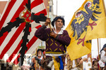 28.06.2026,  Frundsbergfest Mindelheim 2026, ein bekanntes Historisches-Fest im Unterallgäu mit tausenden Mitwirkenden. Die Kreisstadt Mindelheim kehrt für eine Woche ins Mittelalter zurück und feiert ihre historische Geschichte. Am heutigen Sonntag zieht sich der Historische Festzug durch die geschmückte Altstatdt.  
