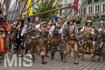 28.06.2026,  Frundsbergfest Mindelheim 2026, ein bekanntes Historisches-Fest im Unterallgäu mit tausenden Mitwirkenden. Die Kreisstadt Mindelheim kehrt für eine Woche ins Mittelalter zurück und feiert ihre historische Geschichte. Am heutigen Sonntag zieht sich der Historische Festzug durch die geschmückte Altstatdt.  