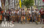 28.06.2026,  Frundsbergfest Mindelheim 2026, ein bekanntes Historisches-Fest im Unterallgäu mit tausenden Mitwirkenden. Die Kreisstadt Mindelheim kehrt für eine Woche ins Mittelalter zurück und feiert ihre historische Geschichte. Am heutigen Sonntag zieht sich der Historische Festzug durch die geschmückte Altstatdt.  