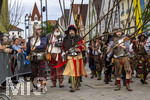 28.06.2026,  Frundsbergfest Mindelheim 2026, ein bekanntes Historisches-Fest im Unterallgäu mit tausenden Mitwirkenden. Die Kreisstadt Mindelheim kehrt für eine Woche ins Mittelalter zurück und feiert ihre historische Geschichte. Am heutigen Sonntag zieht sich der Historische Festzug durch die geschmückte Altstatdt.  