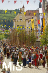 28.06.2026,  Frundsbergfest Mindelheim 2026, ein bekanntes Historisches-Fest im Unterallgäu mit tausenden Mitwirkenden. Die Kreisstadt Mindelheim kehrt für eine Woche ins Mittelalter zurück und feiert ihre historische Geschichte. Am heutigen Sonntag zieht sich der Historische Festzug durch die geschmückte Altstatdt.  