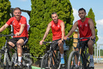 29.06.2026, Bad Wörishofen, Deutschland, Swiss Football League, SFL 2026/2027, Der FC Vaduz startet mit der ersten Trainingseinheit in sein Sommertrainingslager in Bad Wörishofen (Unterallgäu). Der Verein bereitet sich dort auf die Saison 2026/2027 vor. Denis Simani (FC Vaduz), Dejan Sorgic (FC Vaduz), Dejan Djokic (FC Vaduz)