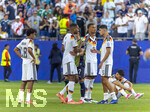 29.06.2026, Fussball Weltmeisterschaft 2026 in den USA, Sechzehntelfinale, Deutschland - Paraguay, im Gillette Stadium (Boston (Foxborough)), Die Deutsche Mannschaft ist im Elfmeterschiessen aus dem Turnier geflogen. v.li: Nathaniel Brown (Deutschland), Jonathan Tah (Deutschland), Malick Thiaw (Deutschland), Alexander Pavlovic (Deutschland), Nadiem Amiri (Deutschland) am Boden.


