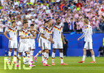 29.06.2026, Fussball Weltmeisterschaft 2026 in den USA, Sechzehntelfinale, Deutschland - Paraguay, im Gillette Stadium (Boston (Foxborough)), Elfmeterschiessen nach Verlängerung, Deutsche Spieler jubeln, Leon Goretzka (Deutschland), Joshua Kimmich (Deutschland), Waldemar Anton (Deutschland), Jonathan Tah (Deutschland), Nick Woltemade (Deutschland) 


