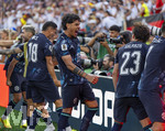 29.06.2026, Fussball Weltmeisterschaft 2026 in den USA, Sechzehntelfinale, Deutschland - Paraguay, im Gillette Stadium (Boston (Foxborough)), Elfmeterschiessen nach Verlängerung, Jubelo bei den Sieger, Gustavo Gomez  (Paraguay) 



