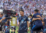 29.06.2026, Fussball Weltmeisterschaft 2026 in den USA, Sechzehntelfinale, Deutschland - Paraguay, im Gillette Stadium (Boston (Foxborough)), Elfmeterschiessen nach Verlängerung, Jubelo bei den Siegern, Alex Arce  (Paraguay) 



