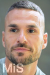 02.07.2026, Bad Wörishofen, Deutschland. Der FC Vaduz absolviert am vierten und vorletzten Tag seines Sommertrainingslagers Medientermine im Parkhotel Bad Wörishofen. Spieler, Trainer und insbesondere die Neuzugänge stehen für Interviews und Gespräche im Rahmen der Vorbereitung auf die Saison 2026/2027 der Swiss Football League (SFL) zur Verfügung. Dejan Sorgic (FC Vaduz)