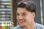 02.07.2026, Bad Wörishofen, Deutschland. Der FC Vaduz absolviert am vierten und vorletzten Tag seines Sommertrainingslagers Medientermine im Parkhotel Bad Wörishofen. Spieler, Trainer und insbesondere die Neuzugänge stehen für Interviews und Gespräche im Rahmen der Vorbereitung auf die Saison 2026/2027 der Swiss Football League (SFL) zur Verfügung. Mattia Diego Walker (FC Vaduz)
