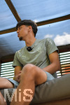 02.07.2026, Bad Wörishofen, Deutschland. Der FC Vaduz absolviert am vierten und vorletzten Tag seines Sommertrainingslagers Medientermine im Parkhotel Bad Wörishofen. Spieler, Trainer und insbesondere die Neuzugänge stehen für Interviews und Gespräche im Rahmen der Vorbereitung auf die Saison 2026/2027 der Swiss Football League (SFL) zur Verfügung. Lutfi Dalipi (FC Vaduz)