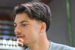 02.07.2026, Bad Wörishofen, Deutschland. Der FC Vaduz absolviert am vierten und vorletzten Tag seines Sommertrainingslagers Medientermine im Parkhotel Bad Wörishofen. Spieler, Trainer und insbesondere die Neuzugänge stehen für Interviews und Gespräche im Rahmen der Vorbereitung auf die Saison 2026/2027 der Swiss Football League (SFL) zur Verfügung. Mattia Diego Walker (FC Vaduz)