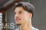02.07.2026, Bad Wörishofen, Deutschland. Der FC Vaduz absolviert am vierten und vorletzten Tag seines Sommertrainingslagers Medientermine im Parkhotel Bad Wörishofen. Spieler, Trainer und insbesondere die Neuzugänge stehen für Interviews und Gespräche im Rahmen der Vorbereitung auf die Saison 2026/2027 der Swiss Football League (SFL) zur Verfügung. Mattia Diego Walker (FC Vaduz)