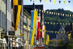03.07.2026,  Frundsbergfest Mindelheim 2026, Historisches-Fest im Unterallgäu mit tausenden Mitwirkenden. Die Kreisstadt Mindelheim kehrt für eine Woche ins Mittelalter zurück um ihre historische Geschichte zu feiern. Hausfassaden in der Maximilianstrasse 