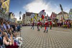 03.07.2026,  Frundsbergfest Mindelheim 2026, Historisches-Fest im Unterallgäu mit tausenden Mitwirkenden. Die Kreisstadt Mindelheim kehrt für eine Woche ins Mittelalter zurück um ihre historische Geschichte zu feiern.  Mindelheimer Fahnenschwinger 