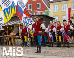 03.07.2026,  Frundsbergfest Mindelheim 2026, Historisches-Fest im Unterallgäu mit tausenden Mitwirkenden. Die Kreisstadt Mindelheim kehrt für eine Woche ins Mittelalter zurück um ihre historische Geschichte zu feiern.  Mindelheimer Fahnenschwinger 