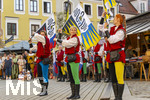 03.07.2026,  Frundsbergfest Mindelheim 2026, Historisches-Fest im Unterallgäu mit tausenden Mitwirkenden. Die Kreisstadt Mindelheim kehrt für eine Woche ins Mittelalter zurück um ihre historische Geschichte zu feiern.  Mindelheimer Fahnenschwinger 