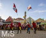 03.07.2026,  Frundsbergfest Mindelheim 2026, Historisches-Fest im Unterallgäu mit tausenden Mitwirkenden. Die Kreisstadt Mindelheim kehrt für eine Woche ins Mittelalter zurück um ihre historische Geschichte zu feiern.  Mindelheimer Fahnenschwinger 